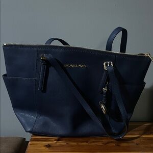 Michael Kors Navy Blue Tote Bag